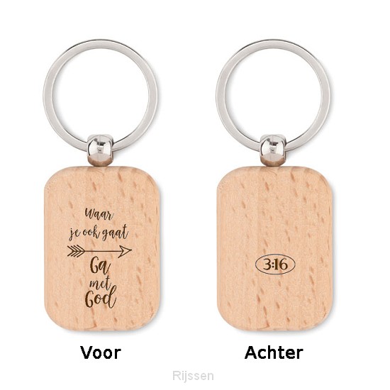 Sleutelhanger hout Waar je ook gaat
