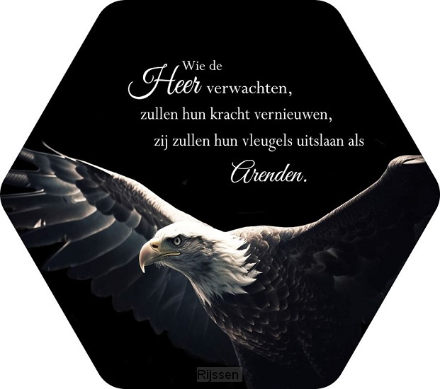 Bord Wie hopen op de Heer Adelaar