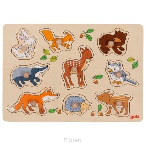 Inlegpuzzel: Bosdieren – 9 st