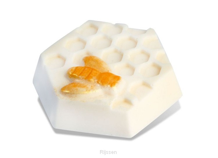 Zeshoekige honingraatzeep, 70 g, wit