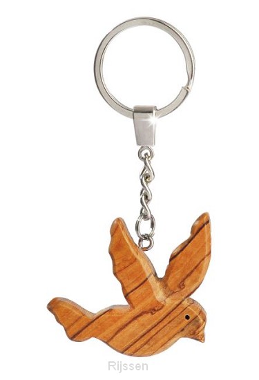 Sleutelhangers van olijfhout - Duif