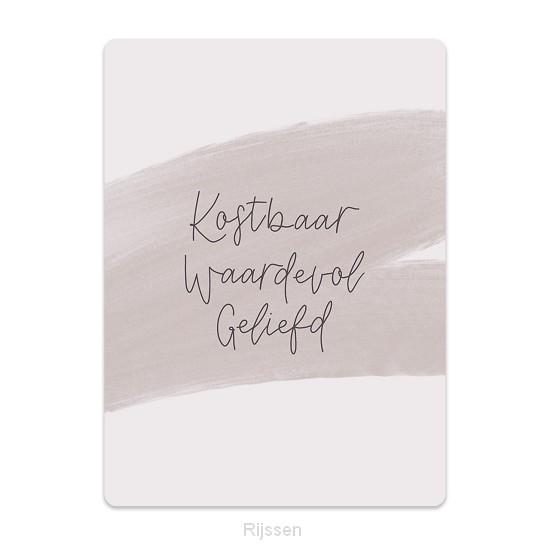 Kostbaar waardevol geliefd