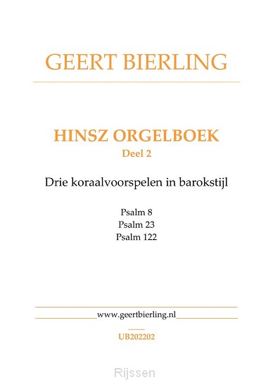 Hinsz Orgelboek deel 2
