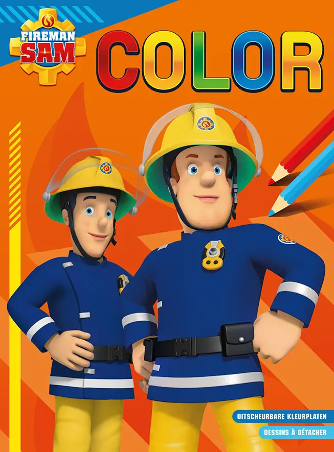 Brandweerman Sam Color kleurblok / Sam le pompier Color bloc de coloriage