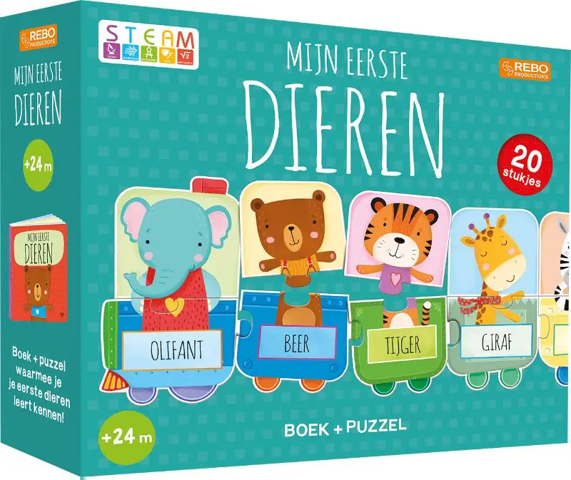 Puzzeltrein 20 stukjes en boek - Mijn ee