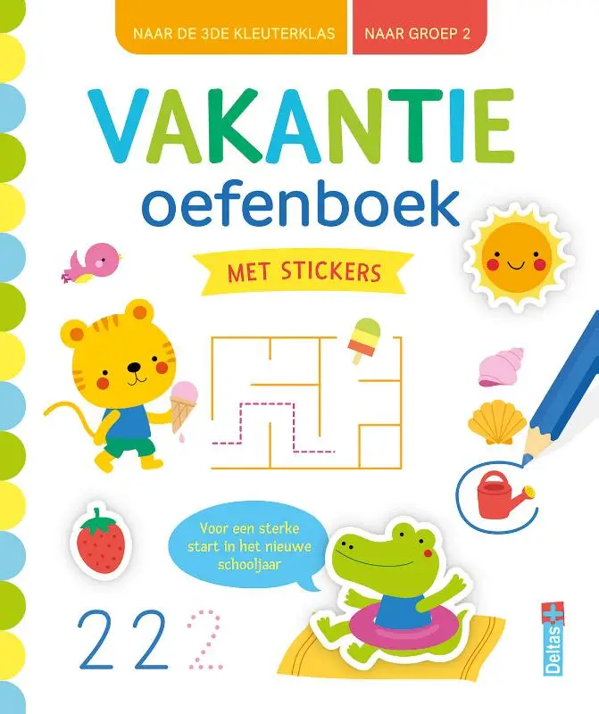 Vakantie oefenboek met stickers (naar de 3de kleuterklas / naar groep 2)