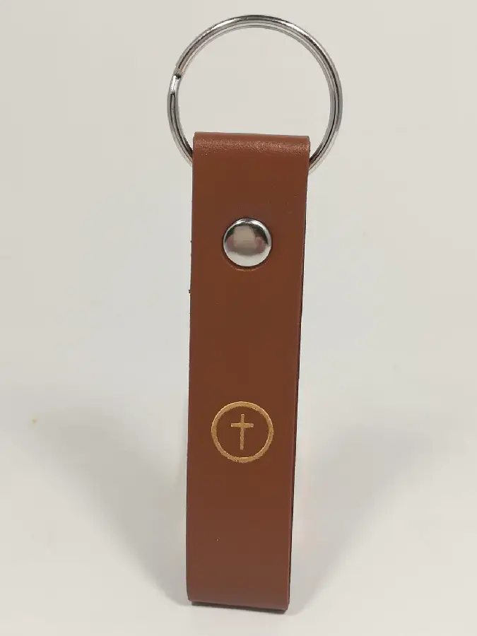 Cross cicle keyring Fauxleather