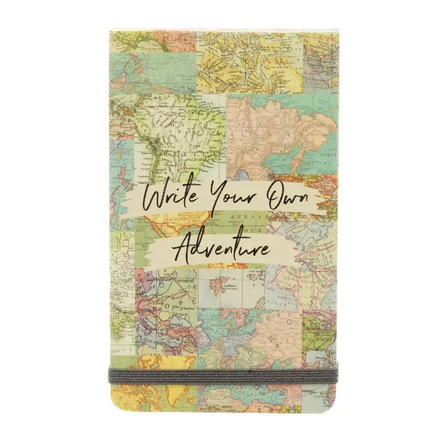 Notebook flip COLLAGE vintage world map