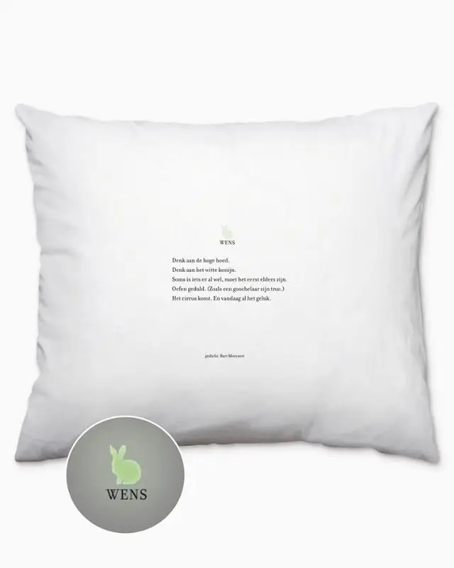 Plint Kussensloop 'Wens' Bart Moeyaert