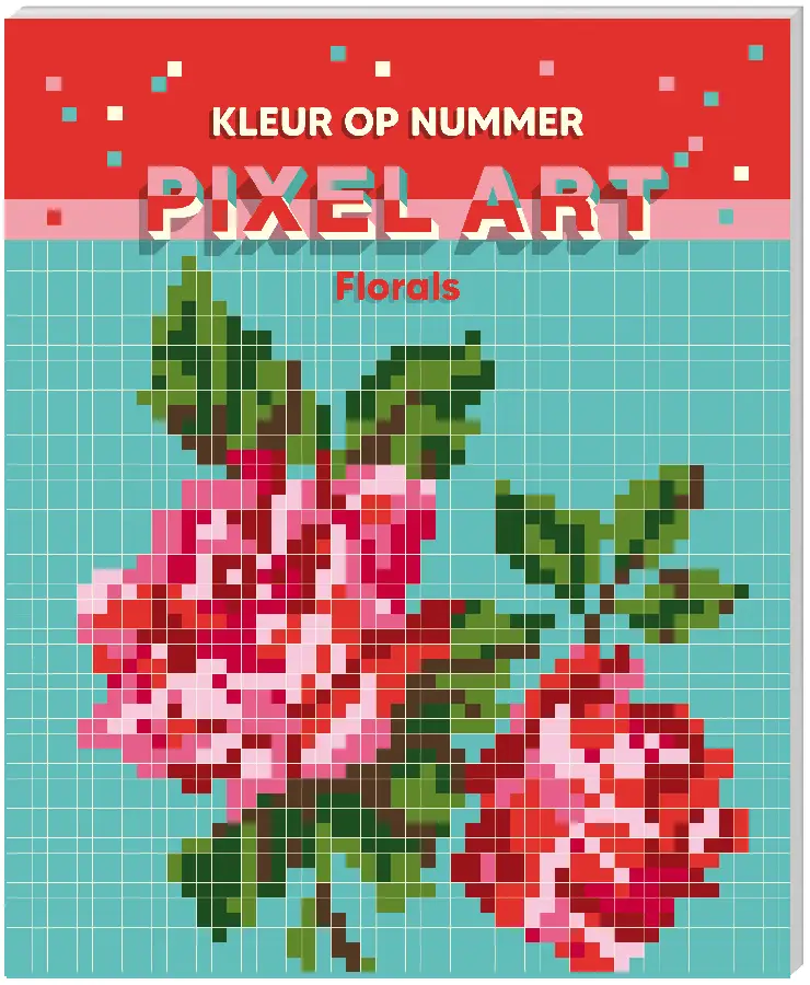 Kleuren op nummer - Pixel art - Florals