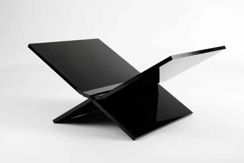Boekenstandaard perspex middel design zwart