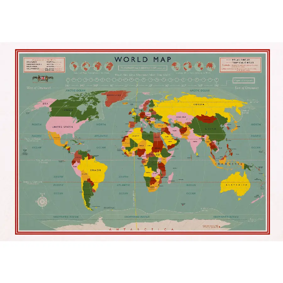 Kaart vintage world map