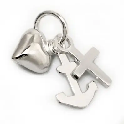 Silver pendant faith hope love 11mm