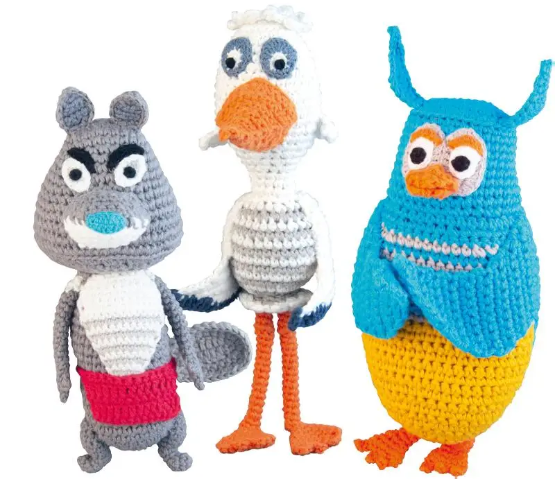 JUFFROUW OOIEVAAR, gehaakte knuffel set van 2