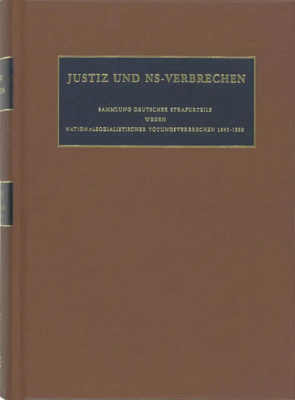 Justiz und NS-Verbrechen / XXXVIII