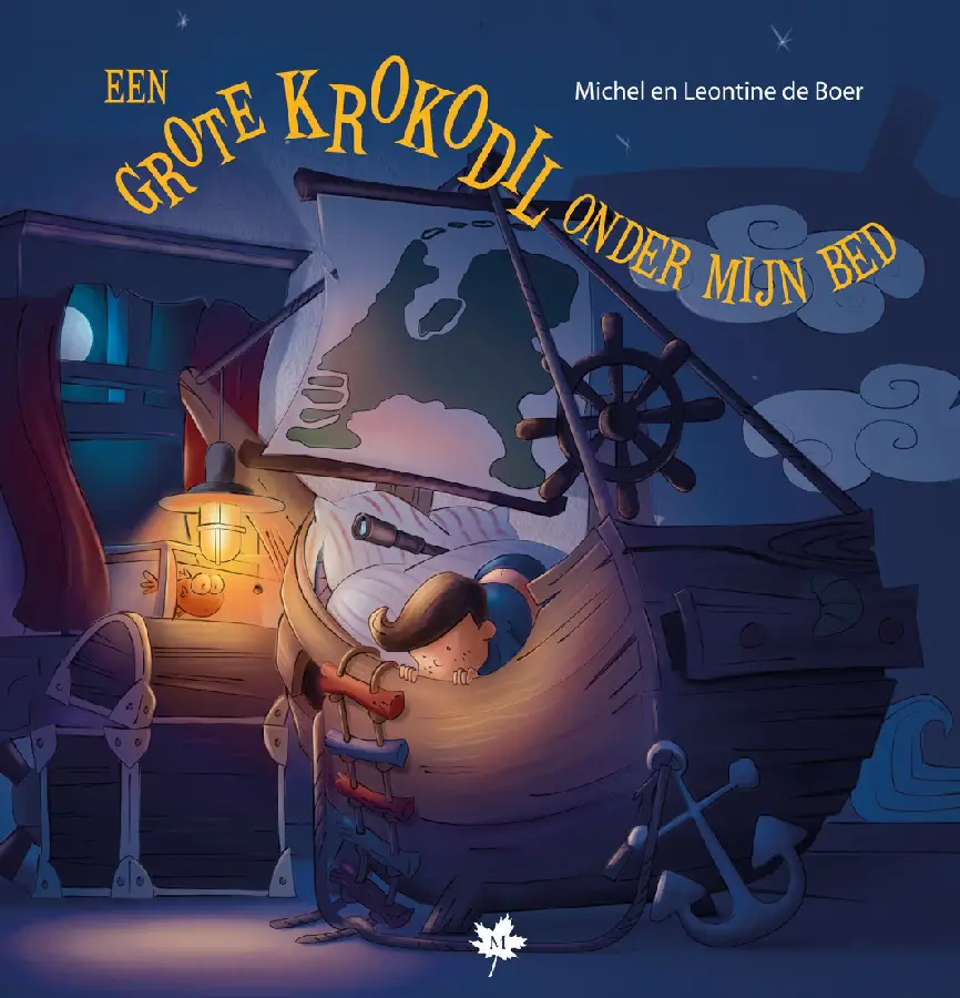 Grote krokodil KLEURBOEK onder mijn bed