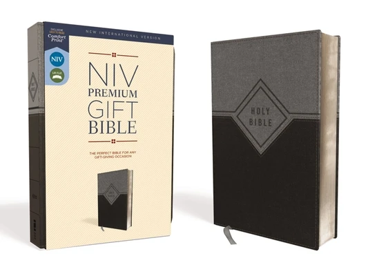 NIV premium Gift Bible black/ gray leatherlook