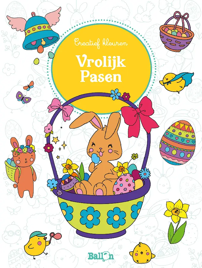 Vrolijk Pasen: (Creatief kleuren)