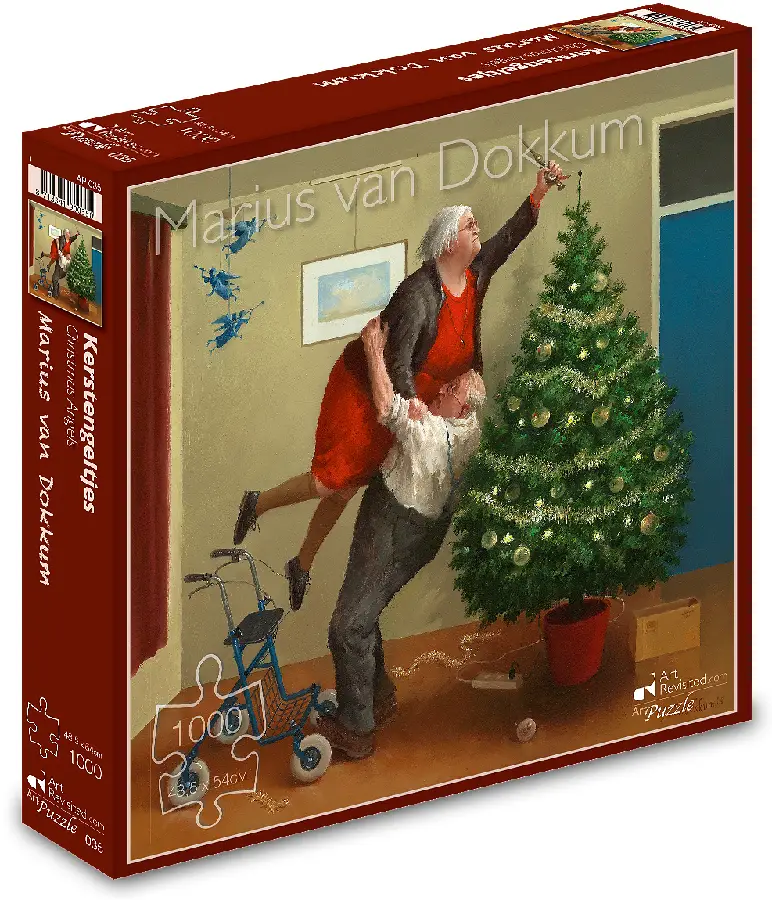 Marius van Dokkum - Kerstengeltjes - Puzzel 1000 stukjes