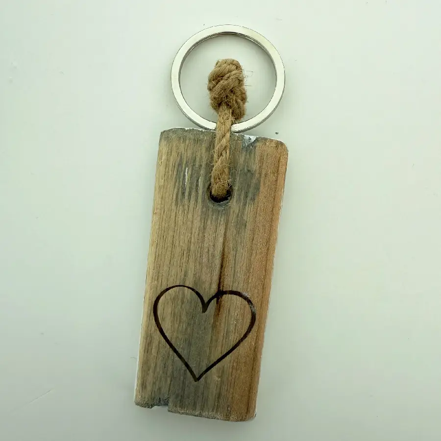 Houten Sleutelhanger Hartje
