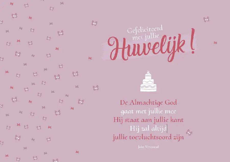 Wenskaart gefelicteerd huwelijk