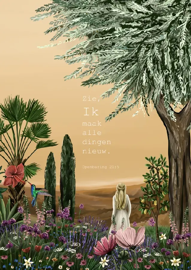 Poster A4 Zie, Ik maak alle dingen nieuw