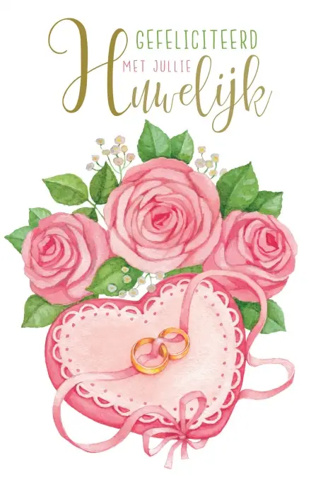 Wenskaart Gefeliciteerd met jullie Huwel
