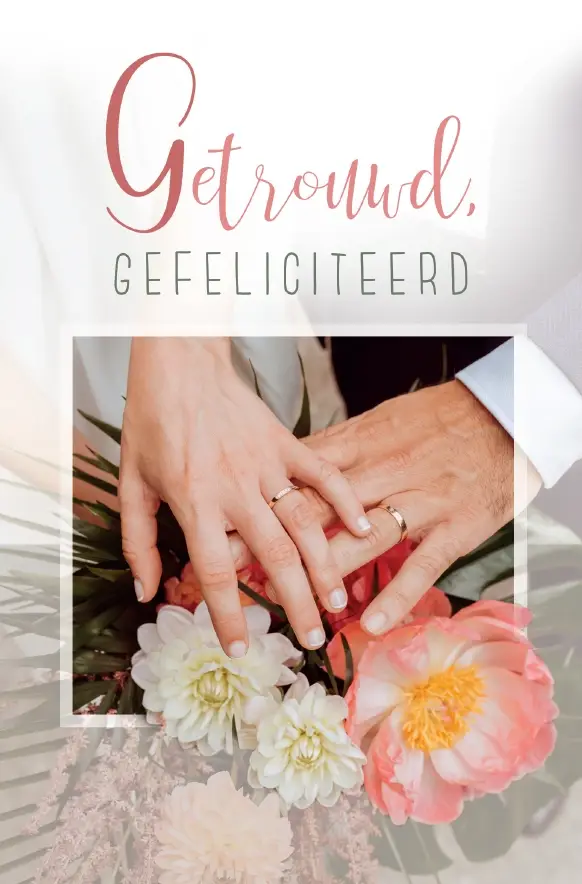 Wenskaart Getrouwd Gefeliciteerd