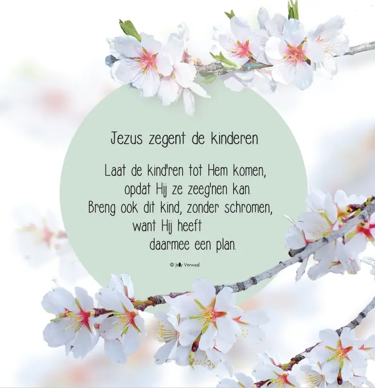 WK Wenskaart Jezus zegent de kinderen