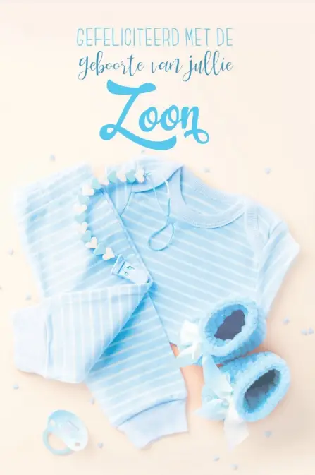Wenskaart Gefeliciteerd met de geboorte van jullie zoon