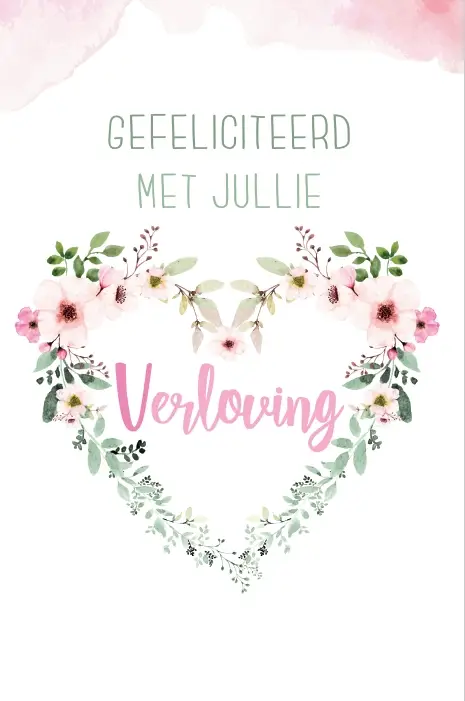 Wenskaart Gefeliciteerd met jullie Verloving
