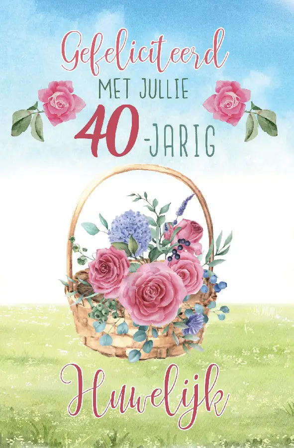 Wenskaart Gefeliciteerd met jullie 40-jarig Huwelijk