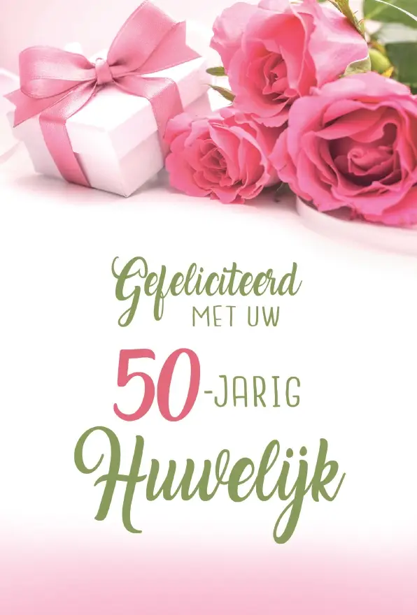 Wenskaart 50 jaar getrouwd Gefeliciteerd
