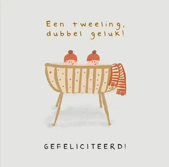 Wenskaart Tweeling