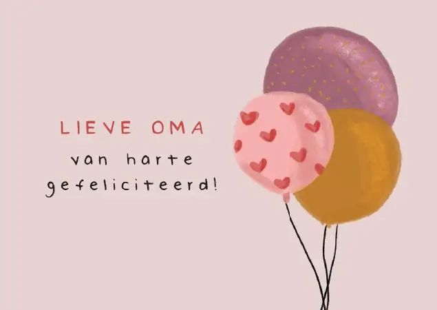 Wenskaart Gefeliciteerd oma