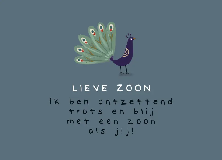 Wenskaart Lieve zoon