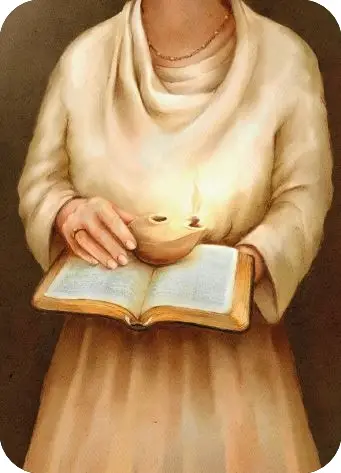 Kaartje A7 vrouw met boek