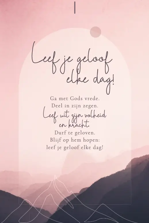 Enkele Kaart Leef je geloof+env