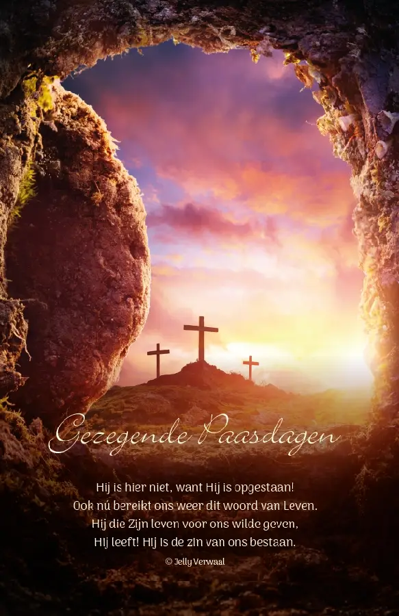 Wenskaart Gezegende Paasdagen