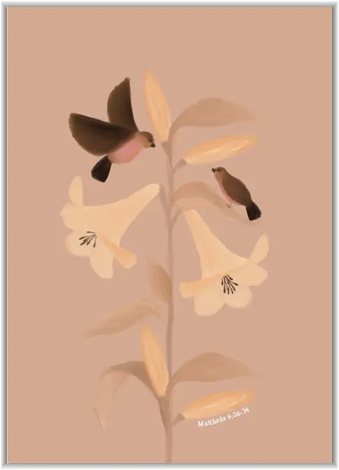 Kaartje A7 Lelies en musjes