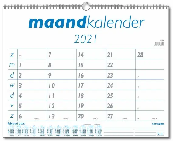 Maandkalender breed