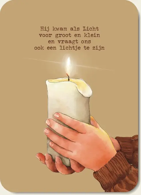 Hij kwam als licht -kaars in hand jongen