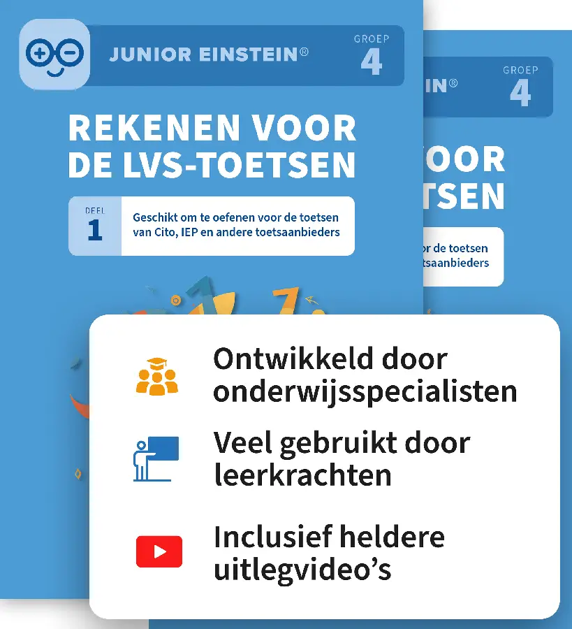 Rekenen voor de LVS-toetsen set - Deel 1 en 2 - Groep 4 + Online video-uitleg