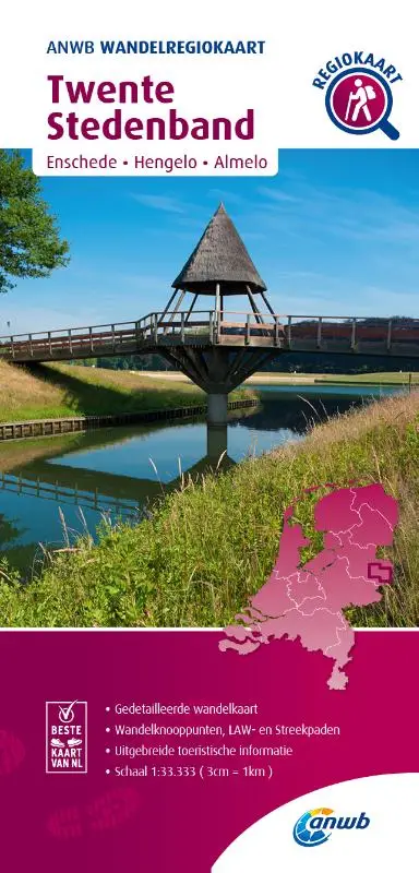 Wandelregiokaart Twente Stedenband / Enschede, Hengelo, Almelo