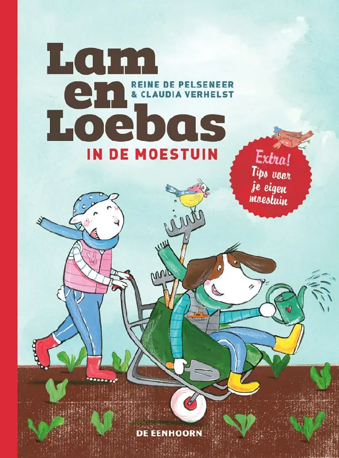 Lam en Loebas in de moestuin