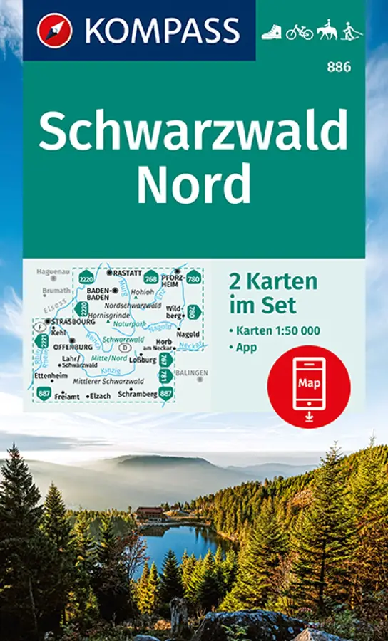 Kompass WK886 Schwarzwald Nord, Zwarte Woud Noord