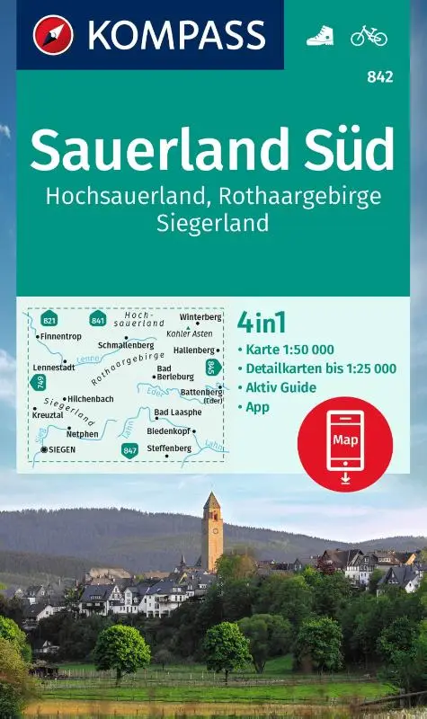 Kompass WK842 Sauerland Süd, Hochsauerland, Rothaargebirge