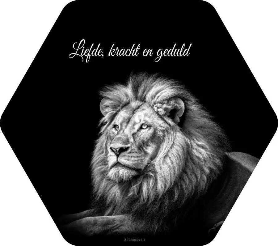 Bord Liefde kracht en geduld Leeuw