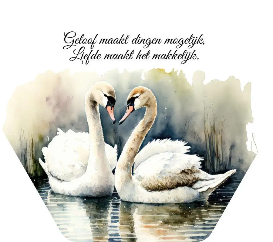 Bord Geloof maakt dingen mogelijk zwanen