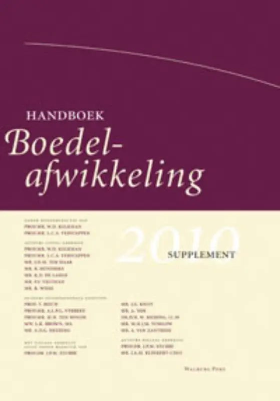 Handboek boedelafwikkeling 2010 - Supplement / 2010